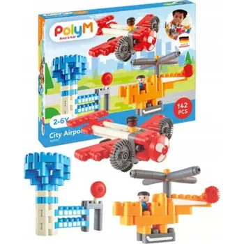 ostatní stavebnice Stavební Stavebnice pro děti 2+ SOFT bezpečné letiště 142 dílů PolyM