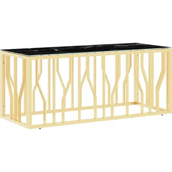 Konferenční stolek VidaXL Konferenční stolek, zlatý, 110x45x45 cm, nerezová ocel a sklo