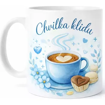 Hrnek 330 ml chvilka klidu modrý modrý CZ