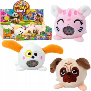 plyšák Mačkatelná Plyšák Mačkací Hračka s vodními kuličkami Pes a kočka 6 cm