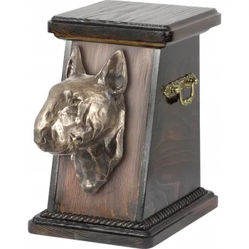 Smuteční dekorace Bulteriér, Bull Terrier I - urna na popel psa, elegantní urna se soškou