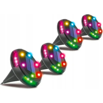 Venkovní osvětlení Solární nájezdové lampy LED RGB pro zahradu a balkon, 4 ks