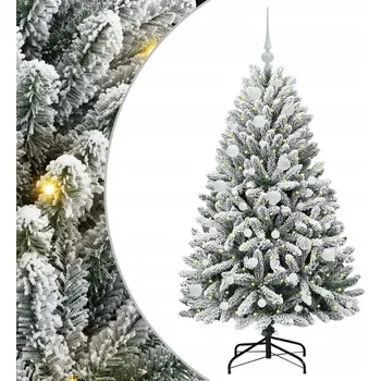 Vánoční stromek Umělý vánoční stromeček Zelená a bílá 150 cm PVC a kov