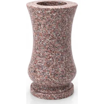 Váza Granitová váza na hřbitovní náhrobek Hnědá 28 cm Kulatý Tulipán Granit