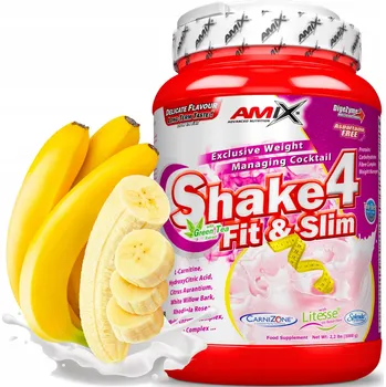 Spalovač tuku Náhrada jídla Amix Shake 4 Banánový 1kg Hubnoucí koktejl