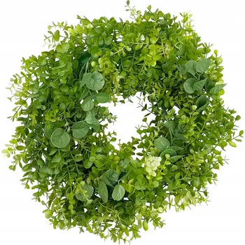 umělá květina Dekorativní věnec 40x40 cm zelený – umělé listí, celoroční dekorace