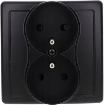 Elektrická zásuvka Elektrická Zásuvka zásuvka Kontakt-simon černá