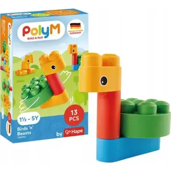 ostatní stavebnice Stavebnice pro děti 18 m+ MĚKKÉ Ptáci a zvířata 13 dílů PolyM