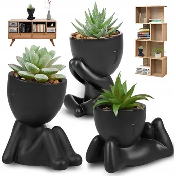 umělá květina UMĚLÉ KVĚTINY V KVĚTINÁČI DEKORACE ROSTLINY SADA 3 KUSŮ