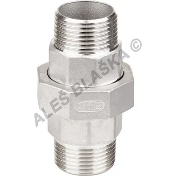 Fitinka Šroubení nerezové přímé závitové NEREZ, s plochým těsněním - vnější/vnější závit - INOX holendr - 3/8" TYP321