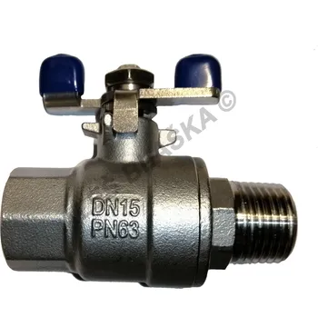 Instalatérský materiál SFERACO - Francie | Kulový kohout (ventil nerez) nerezový, MF, motýl - 3/8" 300FIAM