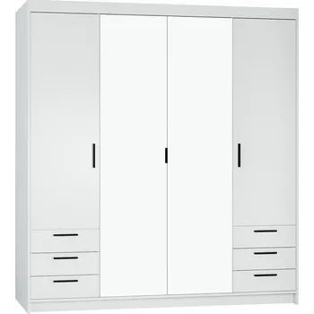 Šatní skříň Falco Skříň Enja 4D6S se zrcadlem bílá