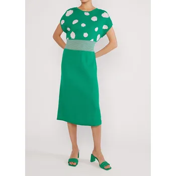 Dámské šaty Šaty Blutsgeschwister Grün/ Weiß 7727869 L