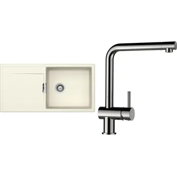 Kuchyňský dřez Set Schock S8-3 (dřez Mono D-100L Magnolia + baterie Epos Nerezový vzhled)