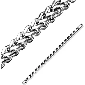 Souprava šperků Set masivního ocelového náramku a řetízku 7 mm