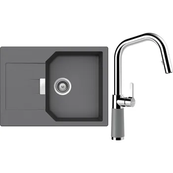 Granitový dřez Set Schock S19-11 (dřez Manhattan D-100S Croma + baterie SC-530.120 Croma)