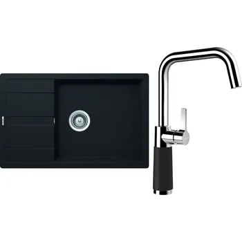 Granitový dřez Set Schock S22-10 (dřez Manhattan D-100LS Onyx + baterie SC-530 Onyx)