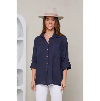 Dámská košile Košile Rodier Lin Dunkelblau 8600898 XL/XXL