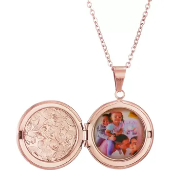 Řetízek Řetízek otevírací medailonek na fotku - RŮŽOVÁ KVĚTINKA