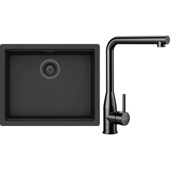 Kuchyňský dřez Set Schock S32-15 (dřez Kiruna N-100L Dusk + baterie Keto Gunmetal brushed + komponenty Gunmetal brushed)