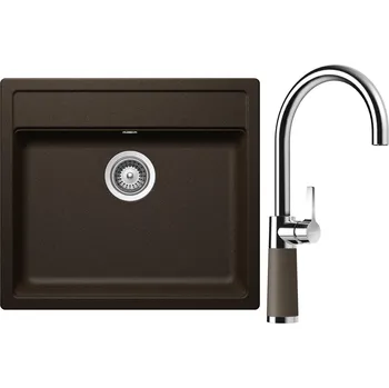 Kuchyňský dřez Set Schock S9-6 (dřez Mono N-100 Bronze + baterie SC-520 Bronze)