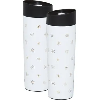 Termohrnek 66701 Termohrnek Art Deco Stars 340 ml sněhové vločky AMBITION