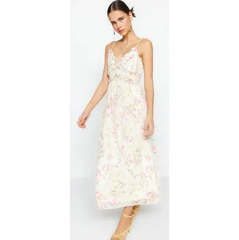 Dámské šaty Šaty trendyol Creme/ Rosé 615536 38