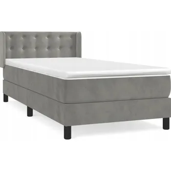 Postel Čalouněná jednolůžková postel VidaXL 90x190 cm, odstíny šedé
