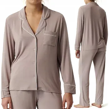 Dámské pyžamo Elegantní dámské pyžamo z MODALU, dlouhé, s košilí ATLANTIC NLP-495 - L