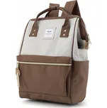 Dámský školní batoh Himawari 9001 USB hnědo-šedý