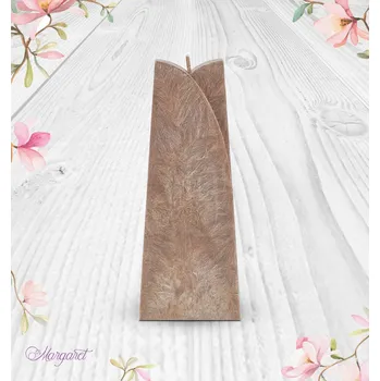 Svíčka Svíčka Dvojitý oblouk – Hnědá / Dubové dřevo & Citron / Hnědý andílek