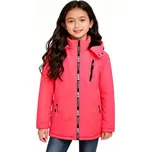 DÍVČÍ ZIMNÍ BUNDA S ODNÍMATELNOU KAPUCÍ - BU610D Velikost: 164, Barva: Oranžová/neonová