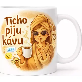 Hrnek 330 ml ticho hnědý hnědý CZ