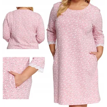 Dámská noční košile Doctor Nap košile noční dámská s dlouhým rukávem před kolena, velikost XL