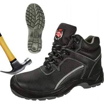 Pracovní obuv Pánské pracovní boty TRZEWIKI ROBOCZE s ocelovou špičkou BOZP Lehké kožené, velikost 45