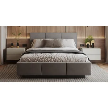 Postel Čalouněná postel AVEIRO 120x200 s kovovým zdvižným roštem GRAFIT