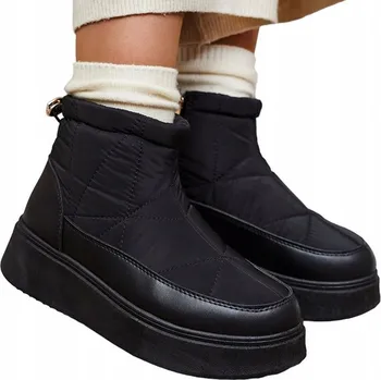 Dámská zimní obuv ČERNÉ KOTNÍKOVÉ BOTY ZATEPLENÉ SNĚHULE ARMEDA 40