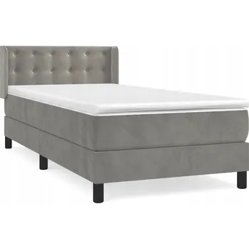 Ložnice Čalouněná jednolůžková postel VidaXL 90x200 cm, odstíny šedé