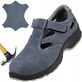 Pracovní obuv Pracovní sandály Bezpečnostní obuv S1 kožená s ocelovou špičkou BOZP Lehké Velikost 44