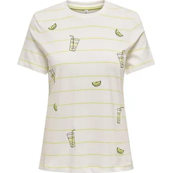 Tričko ONLY Weiß/ Gelb 7849091 XL