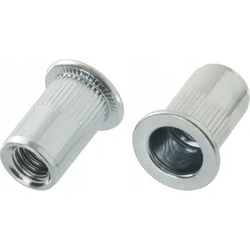 Matice Nýtovací matice ocelová M4 2.0-3.5 vroubkovaná s válcovou přírubou Pozink 50 Ks