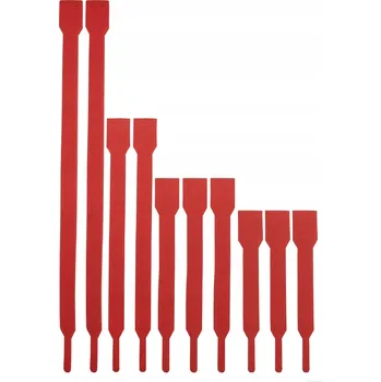 Organizace kabelů Organizéry na suchý zip, stahovací pásky Mix červené