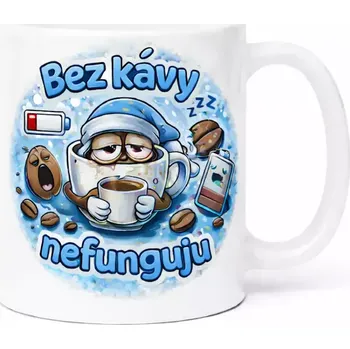 Hrnek s potiskem 330 ml bez kávy nefunguju modrý modrá CZ