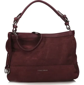 Kabelka Toscanio kabelka z pravé semišové kůže fialová