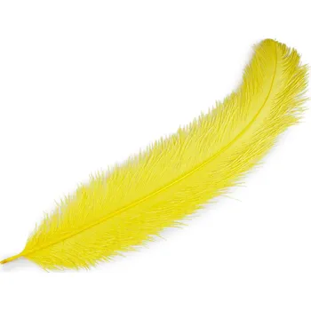 Pštrosí peří délka 60 cm, střední, 22 žlutá světlá