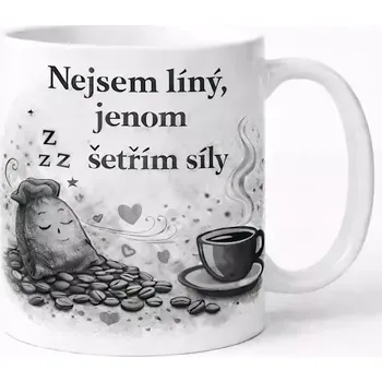 Hrnek s potiskem 330 ml šetřím síly černý černý CZ