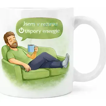 Hrnek s potiskem 330 ml úspora energie zelený zelený CZ