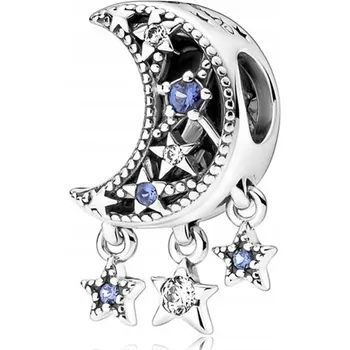 Přívěsek Přívěsek STŘÍBRO 925 Charms Korálek Měsíc a Hvězdy