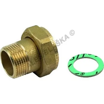 Fitinka TIEMME - Itálie | Půl šroubení mosazné, ploché sedlo - MOSAZ - 3/4"x1/2" TM1521CP