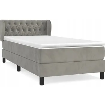 Postel Čalouněná jednolůžková postel VidaXL 90x200 cm, odstíny šedé